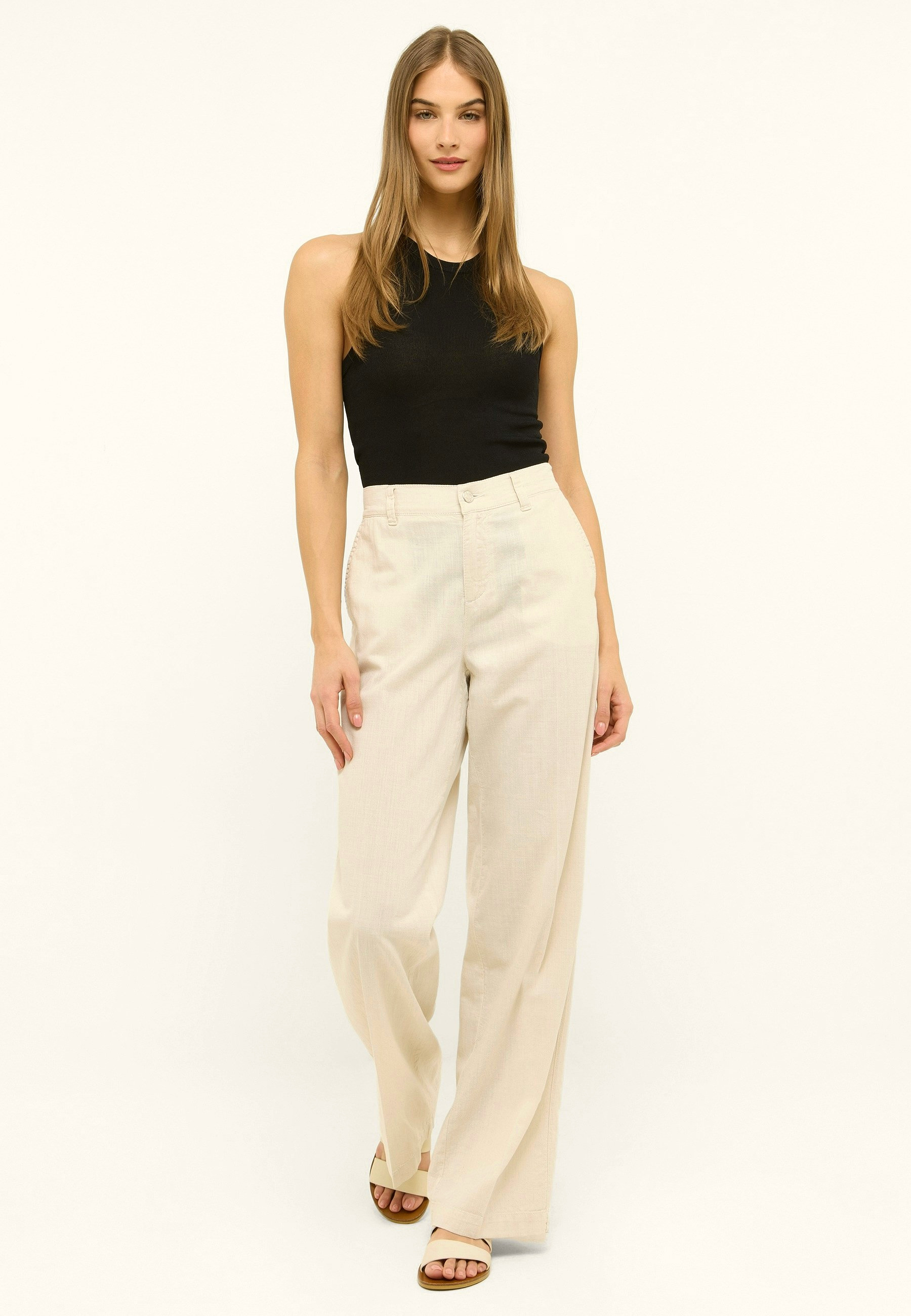 Leichte Baumwollhose mit Relaxed Fit – Rückansicht
