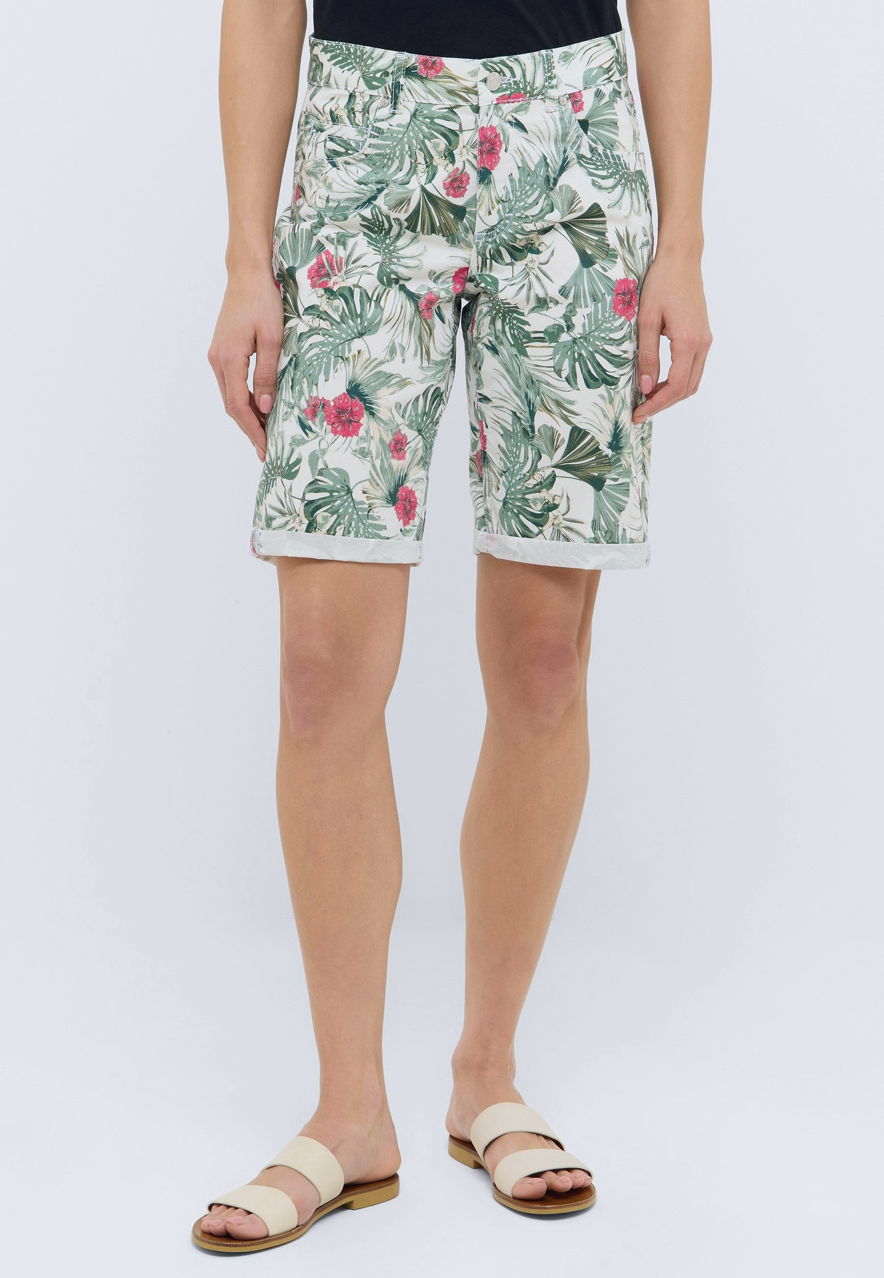 Bermuda Shorts Baumwolle Damen – Jadegrün Straight Fit | Angels