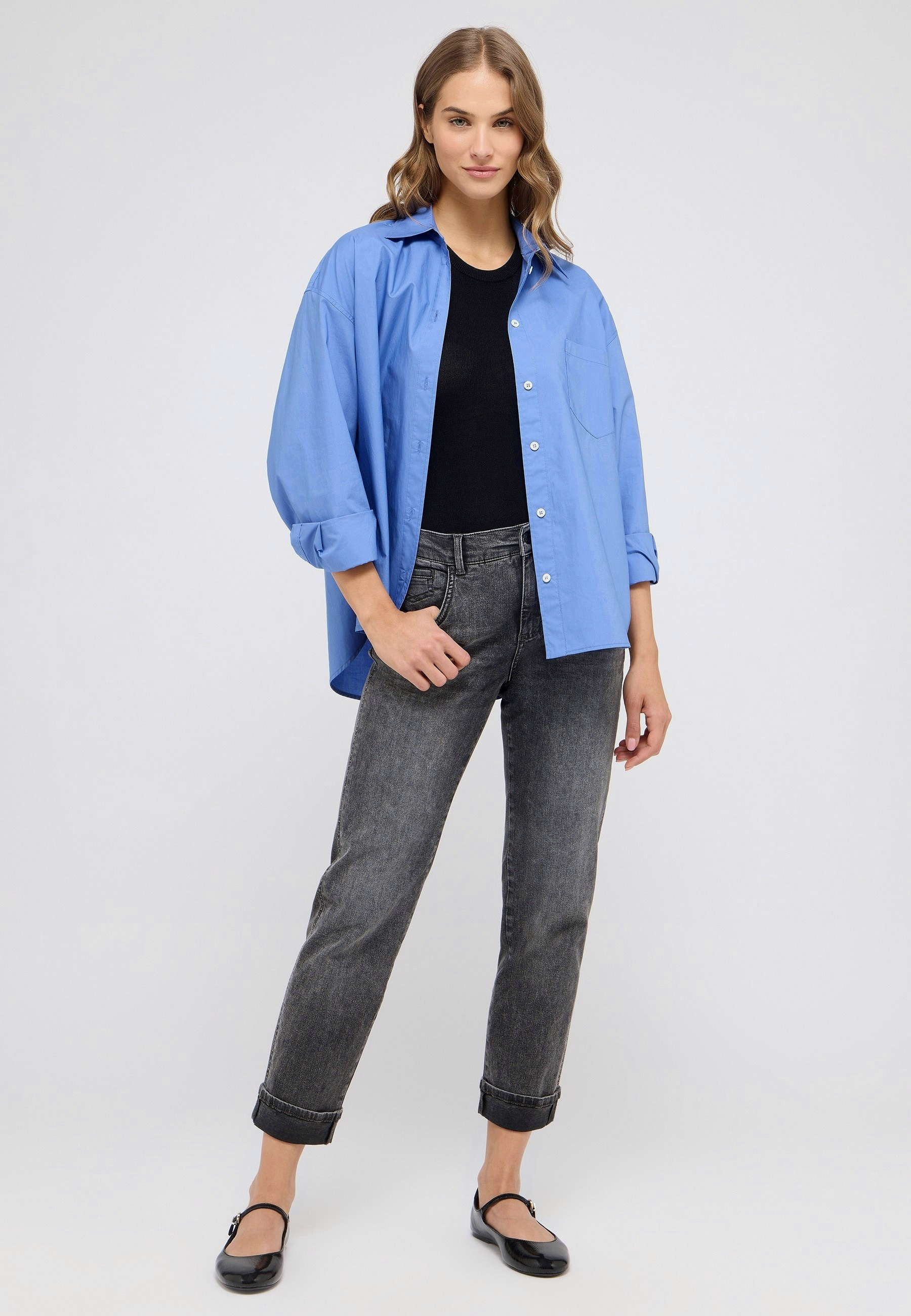 Damen-Hose im 5-Pocket-Style mit Elasthan – Rückansicht