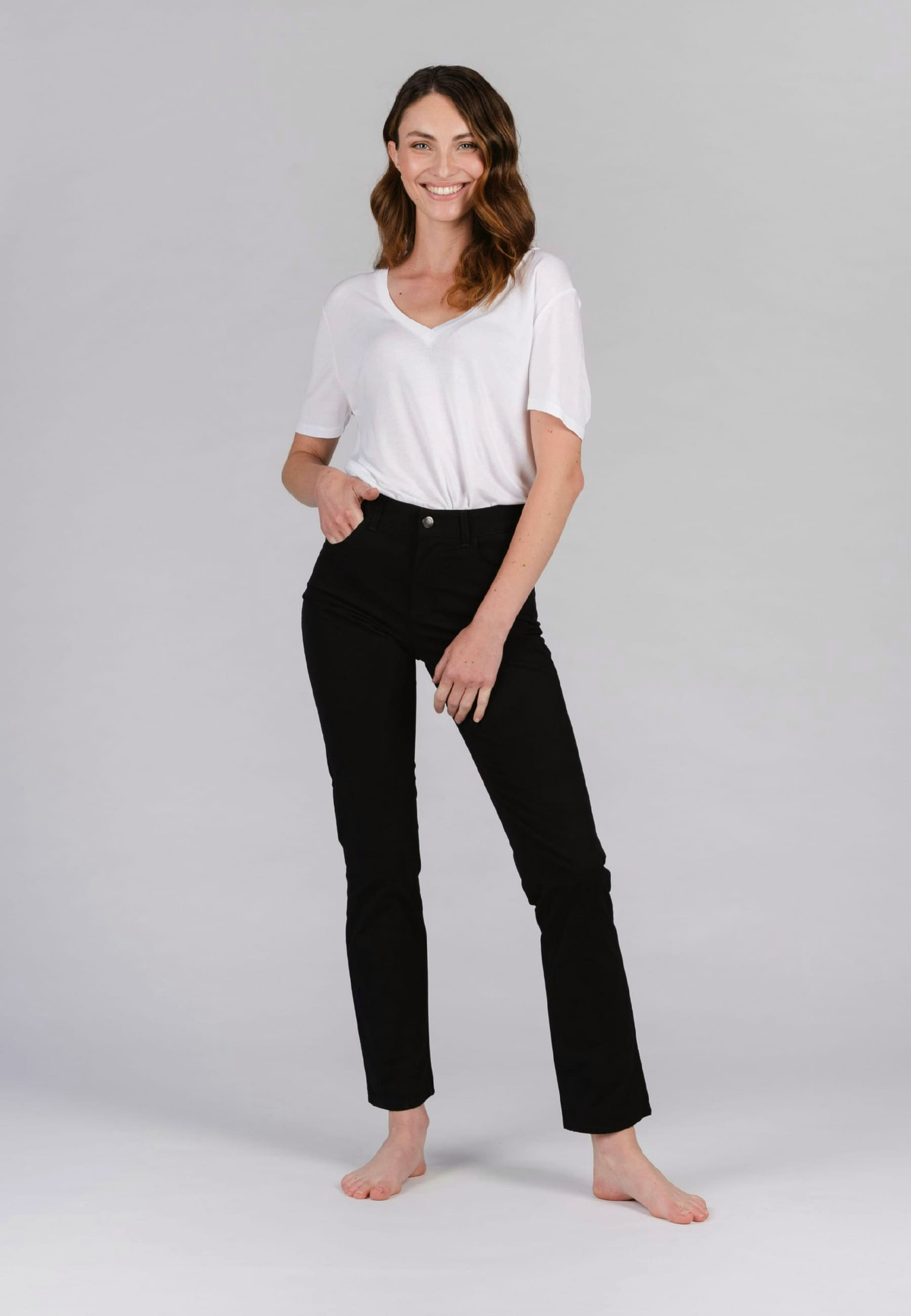 Damen Hose mit Elasthan und Polyamid – Rückansicht