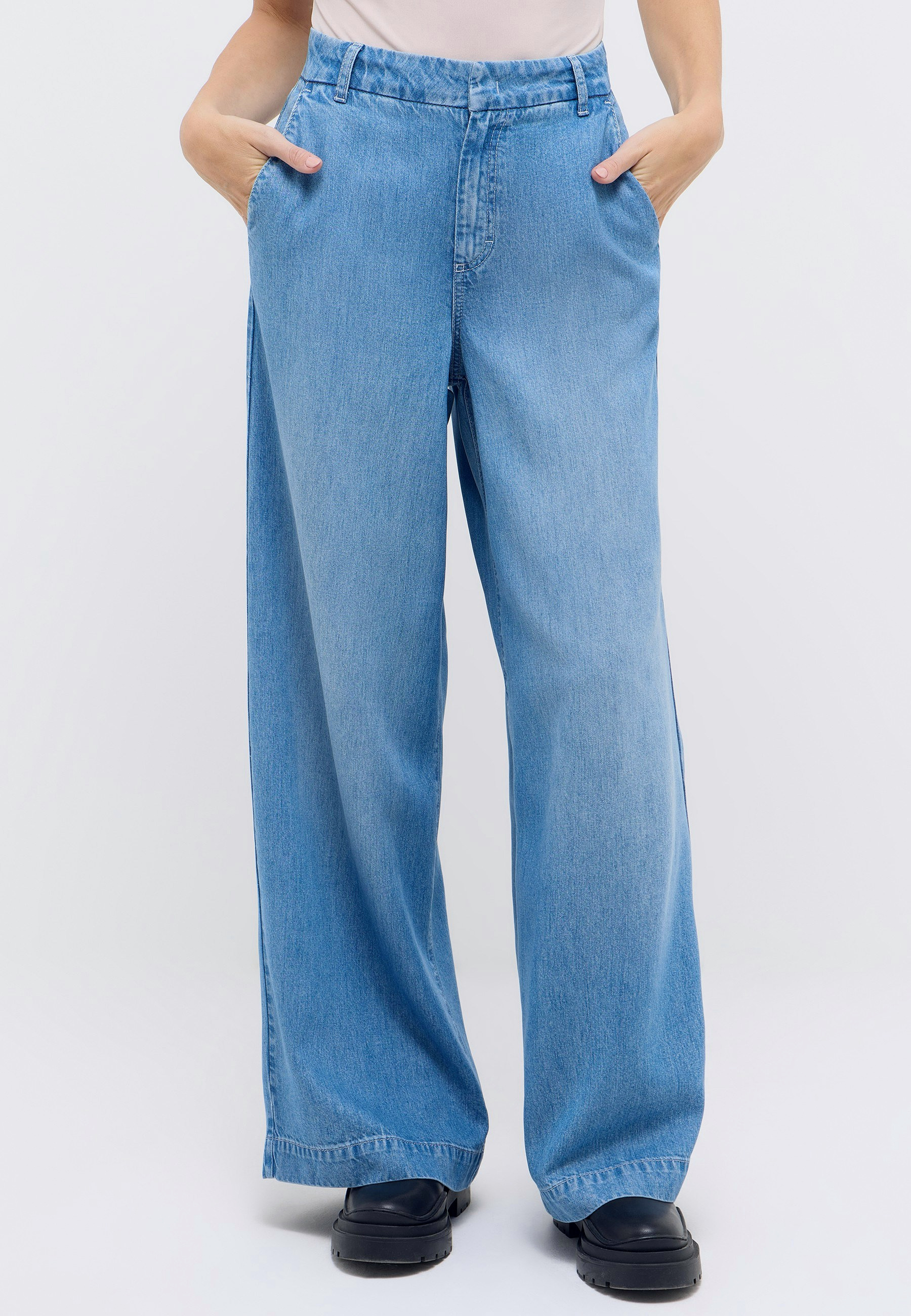 Damen Hose Relaxed Fit mit Seitlichen Taschen | Angels