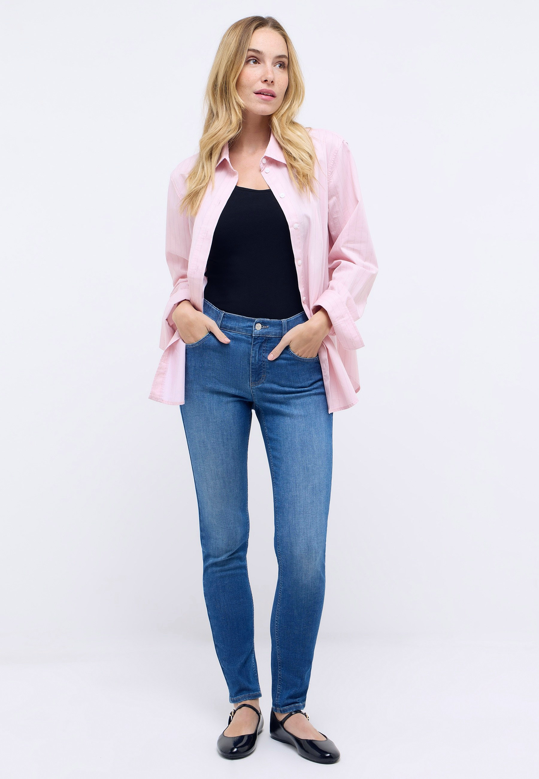 Damen Skinny 7 8 Hose aus Baumwolle – Rückansicht
