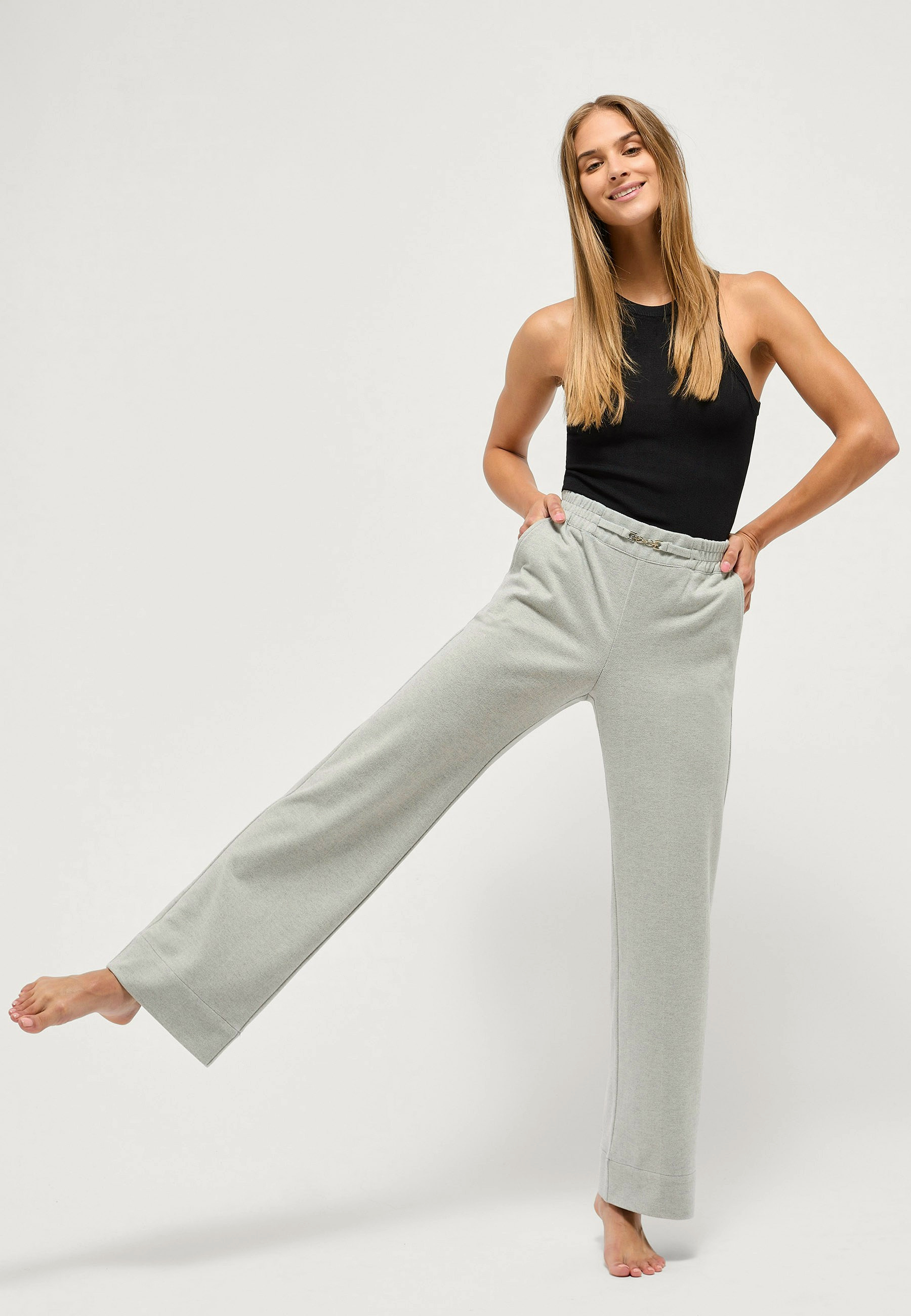 Wärmende Flanell Jersey Hose mit Viskose – Rückansicht