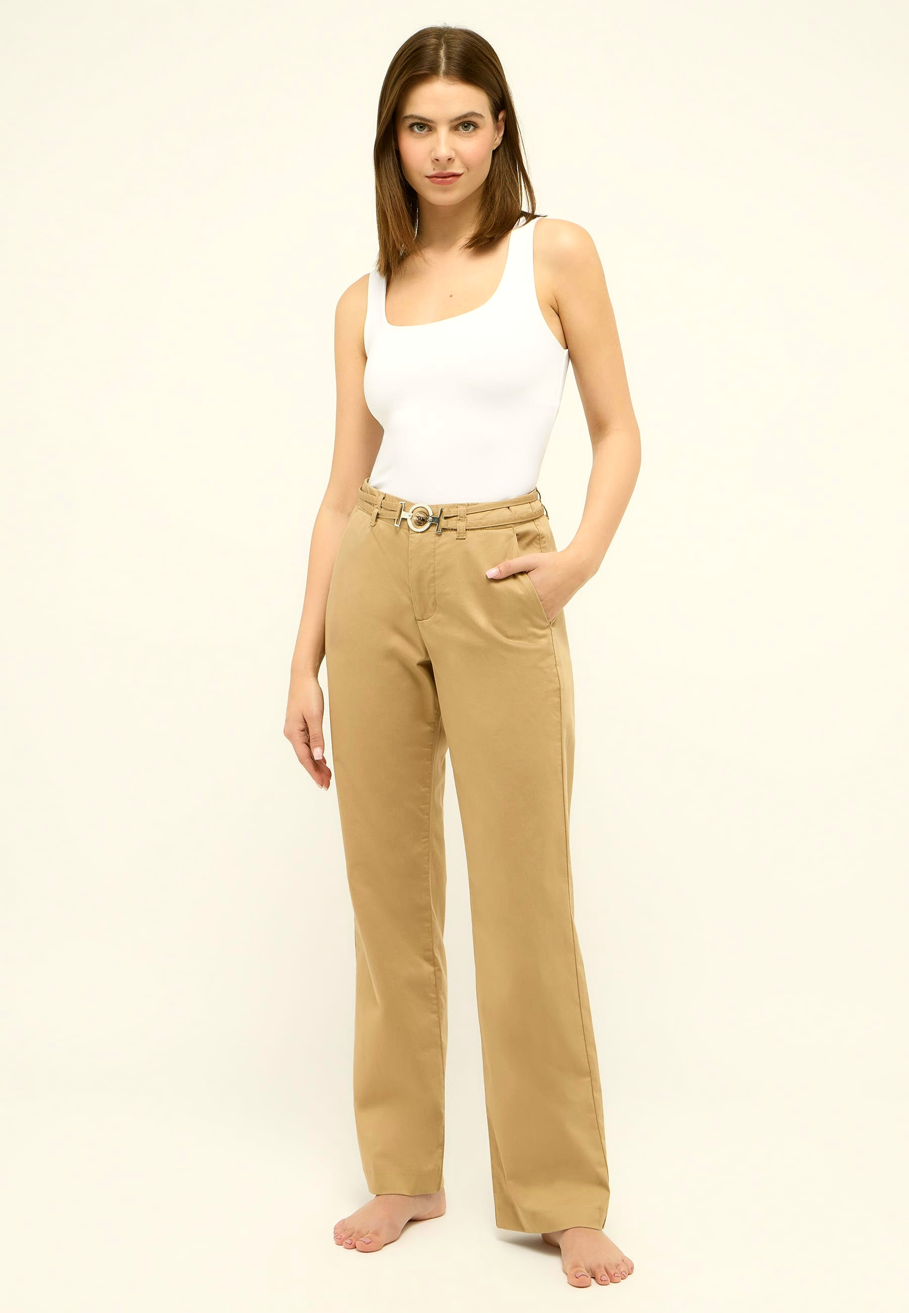 Relaxed Fit Hose aus 97% Baumwolle und 3% Elasthan – Rückansicht