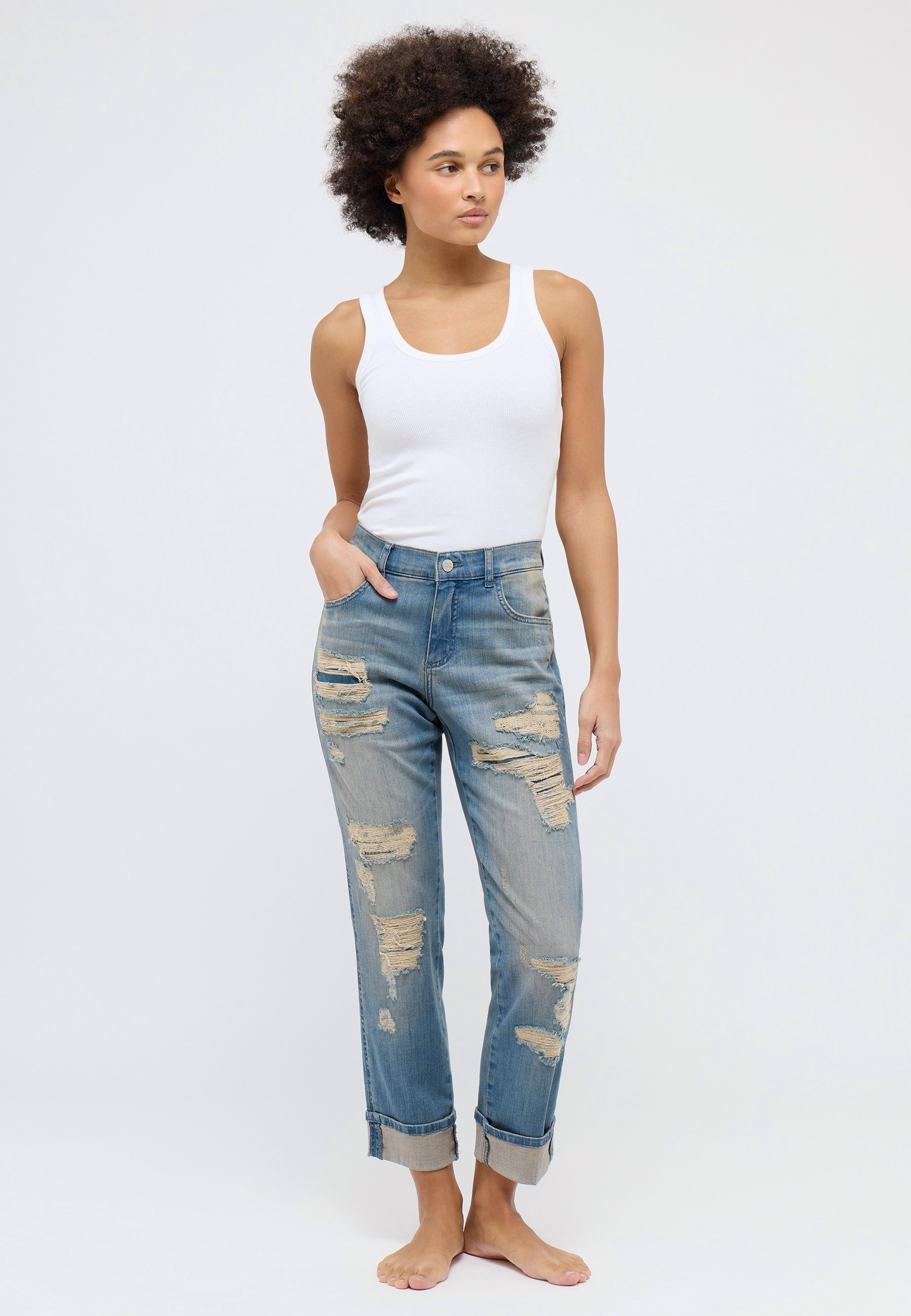 5-Pockets Hose mit Baumwollmix – Rückansicht