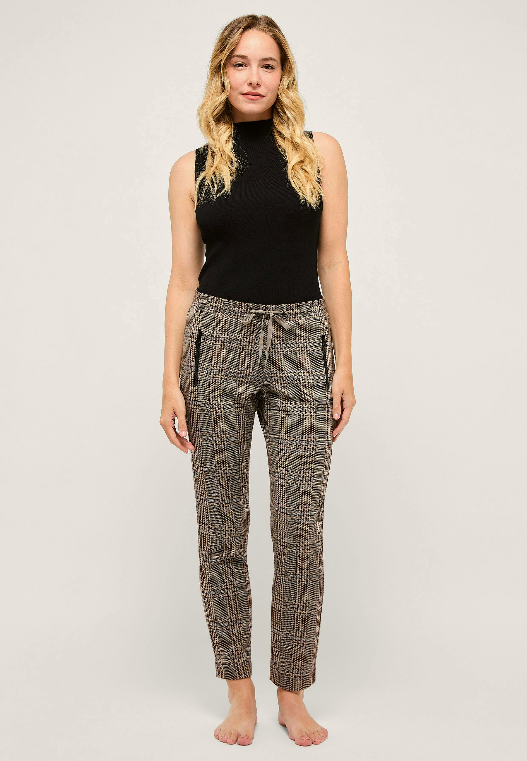 Jacquard Jersey Hose für Damen mit elastischem Bund – Rückansicht