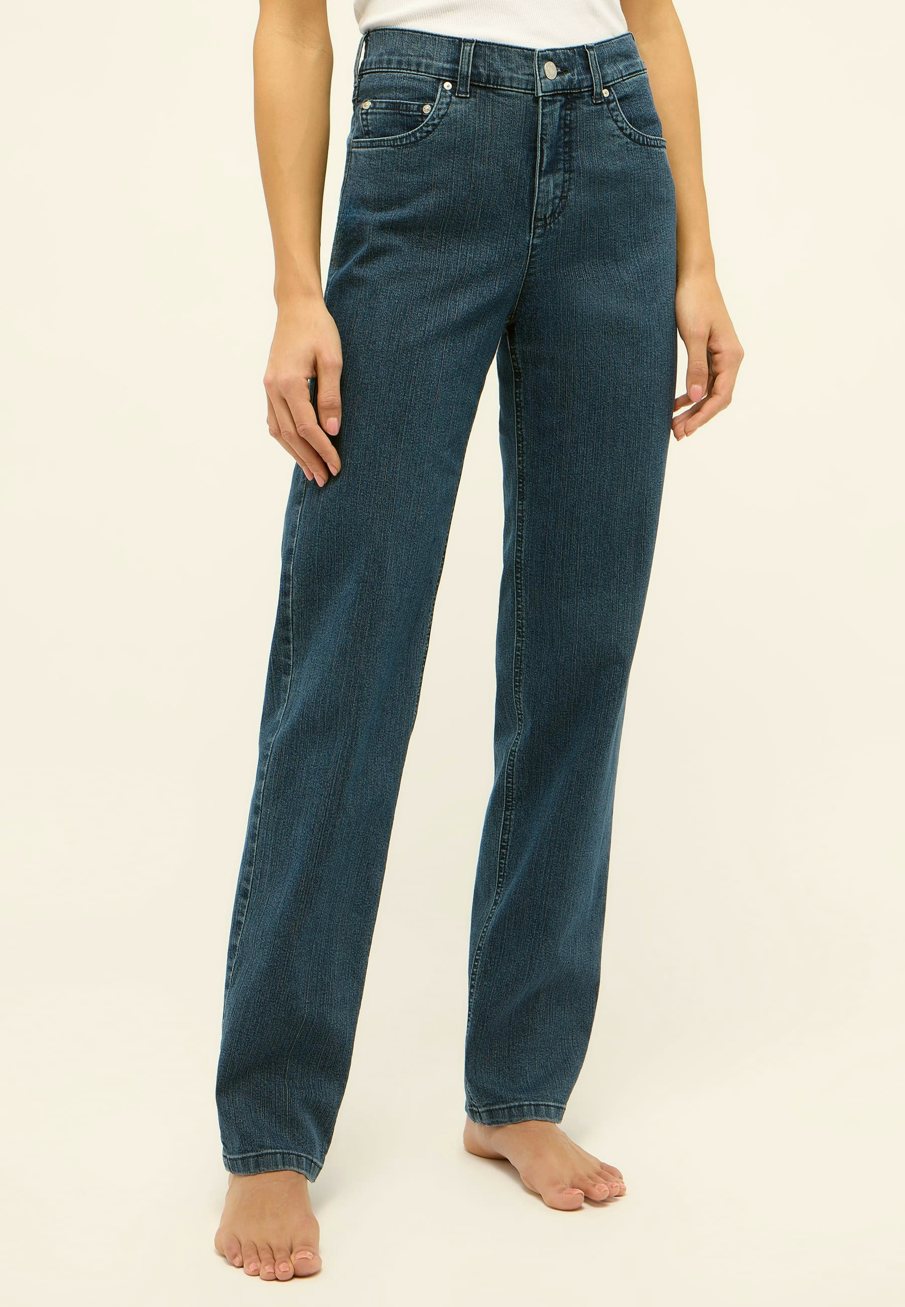 Mittelblaue Hose Damen Straight Fit | Angels