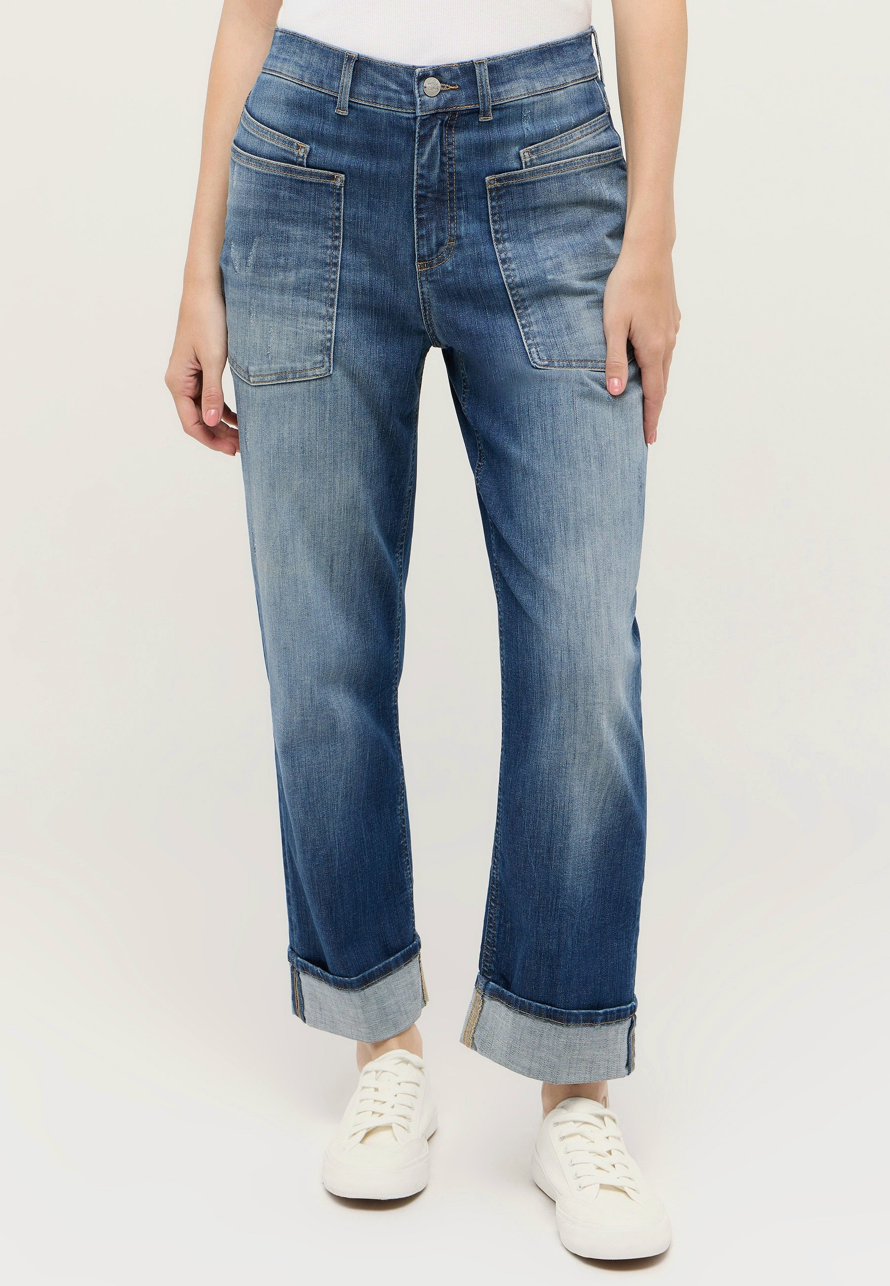 Recyceltes Polyester und Baumwolle Hose im Relaxed Fit – Seitenansicht
