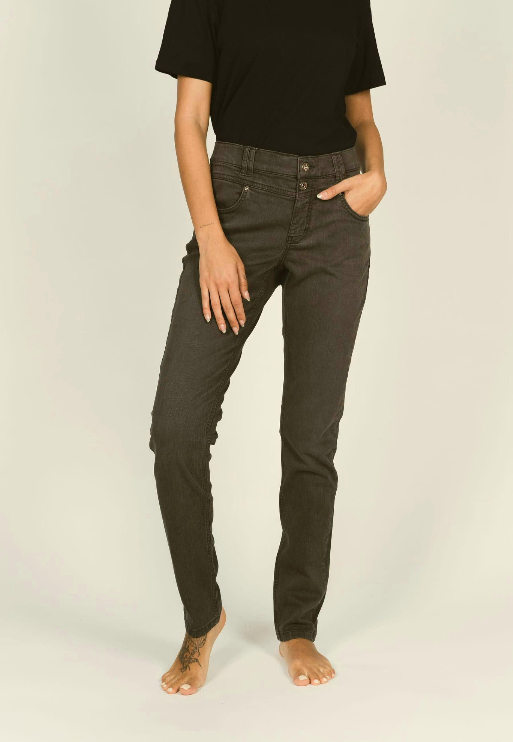 Skinny Button Hose mit 2 Verschlussknöpfen | Angels