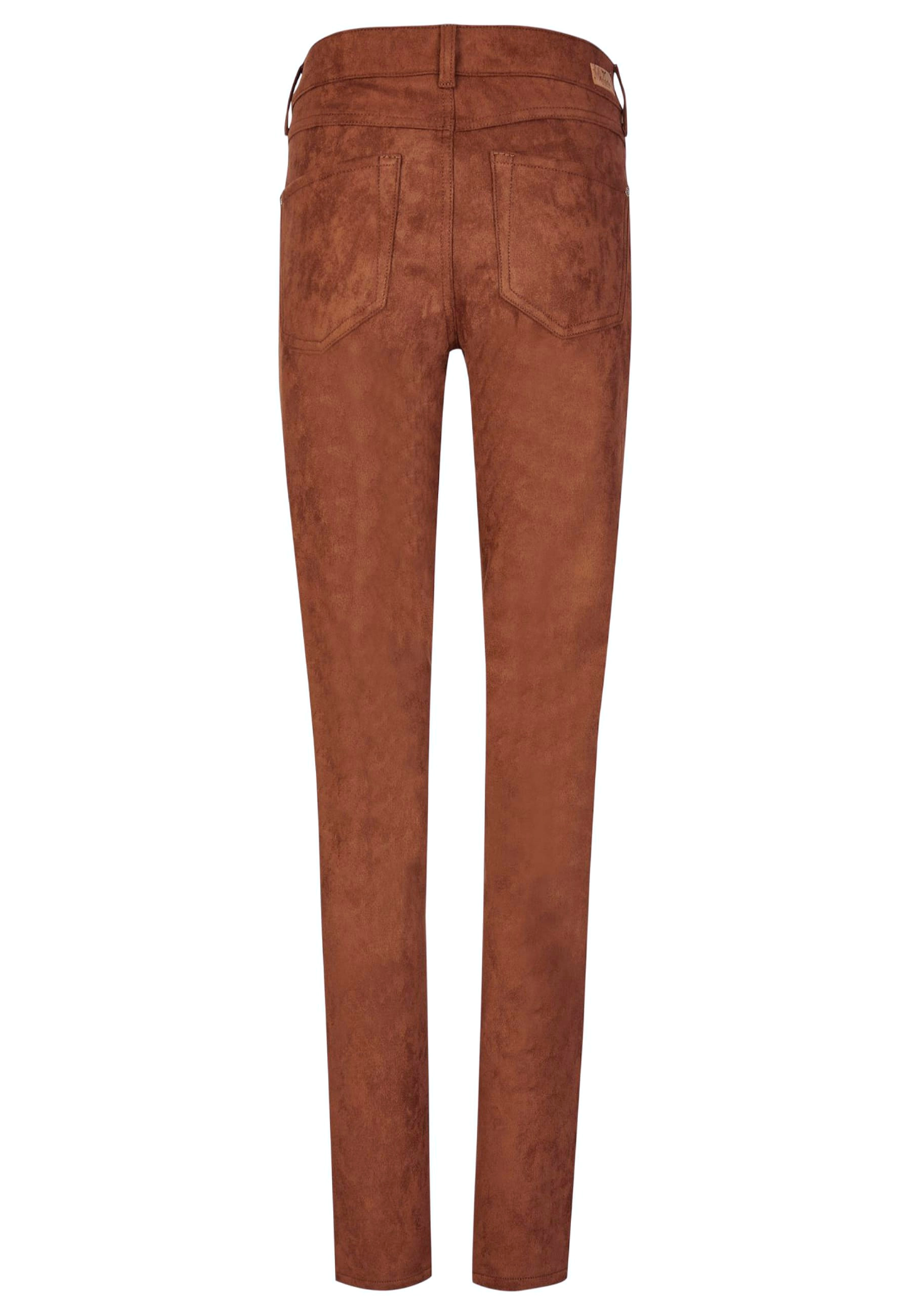 Rückansicht einer Skinny Hose mit Elasthan und Baumwollmischung