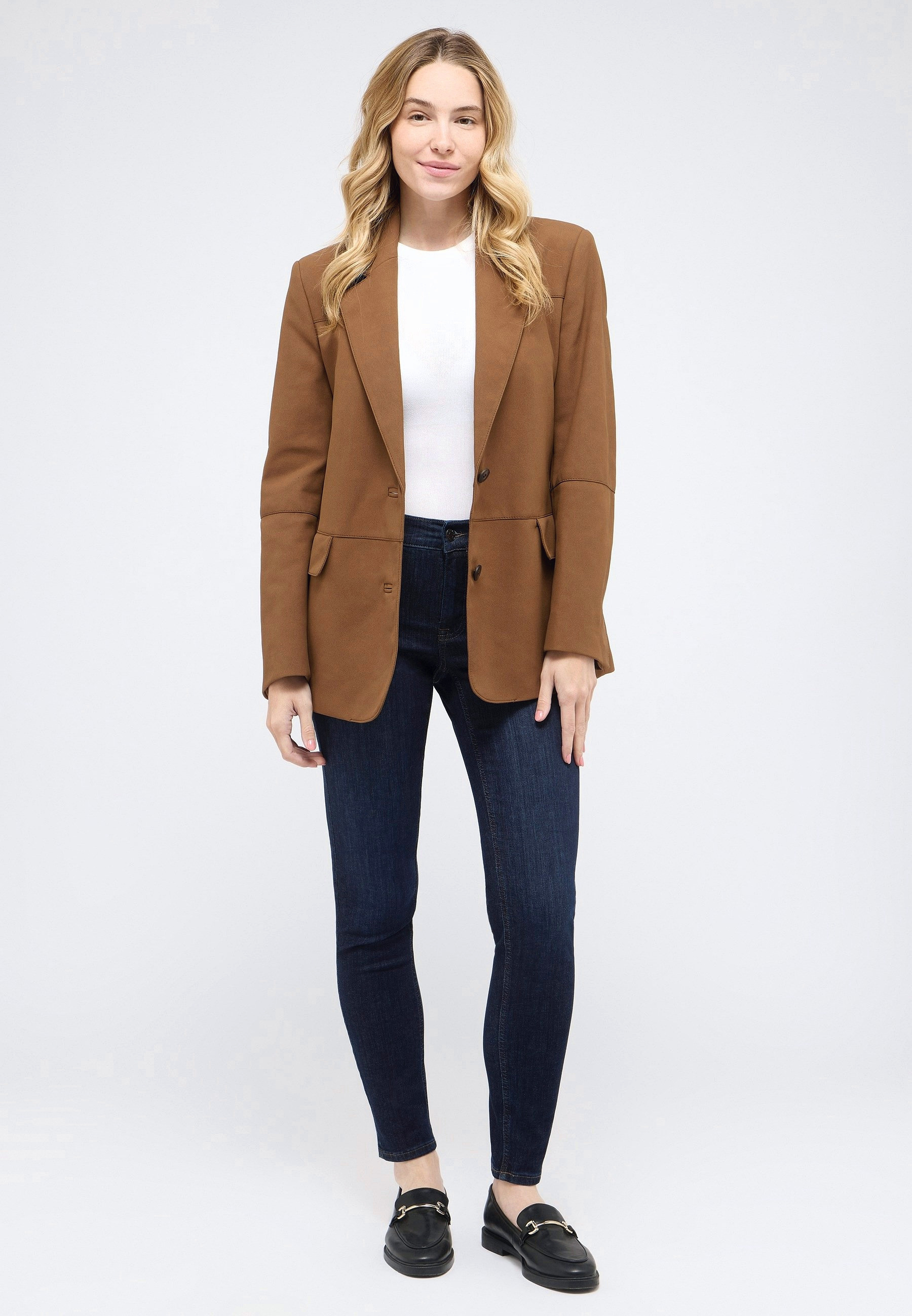 Leichte Skinny Hose aus Polyester-Baumwolle – Rückansicht
