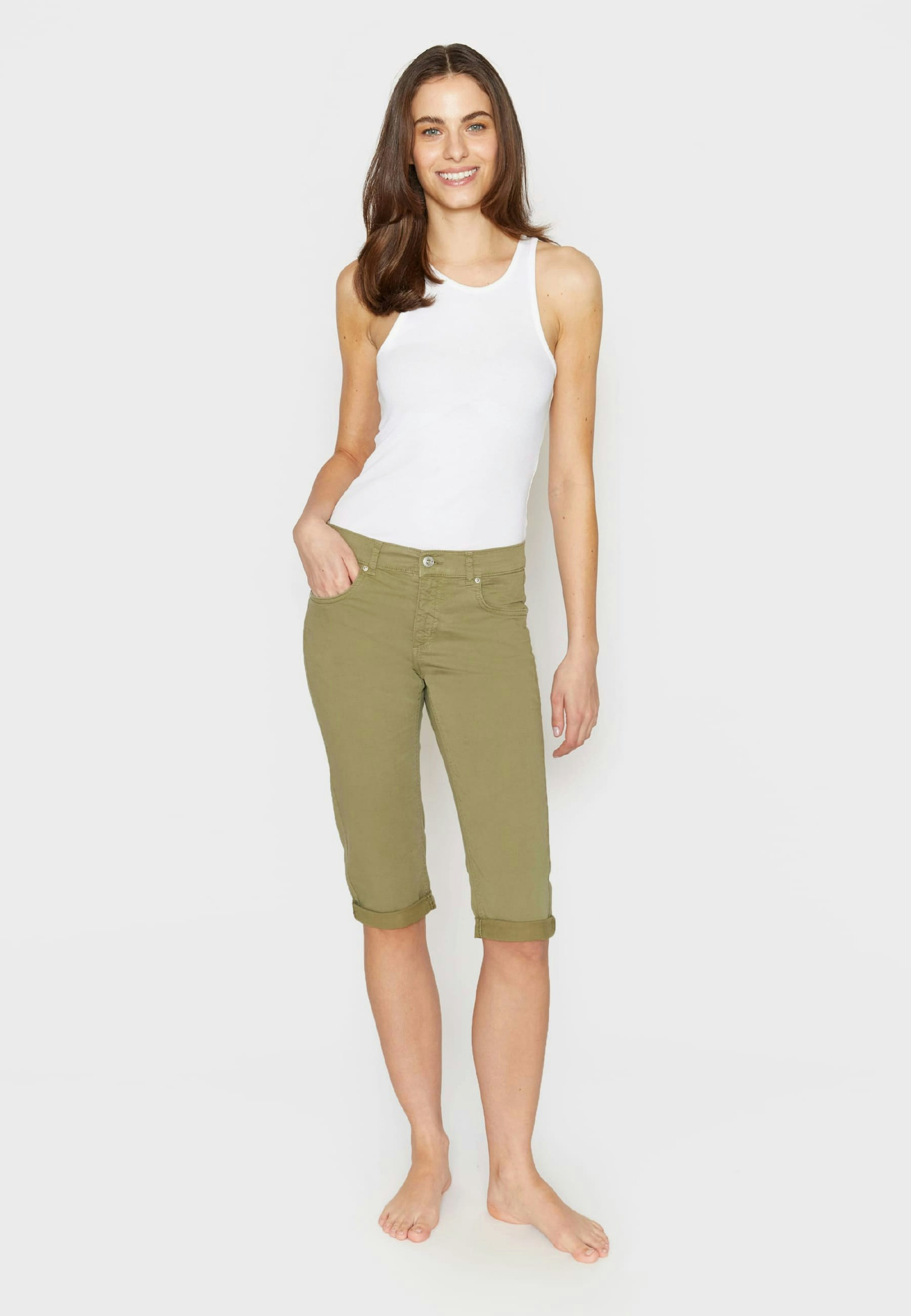 Slim Fit Caprihose mit Elasthan – Rückansicht