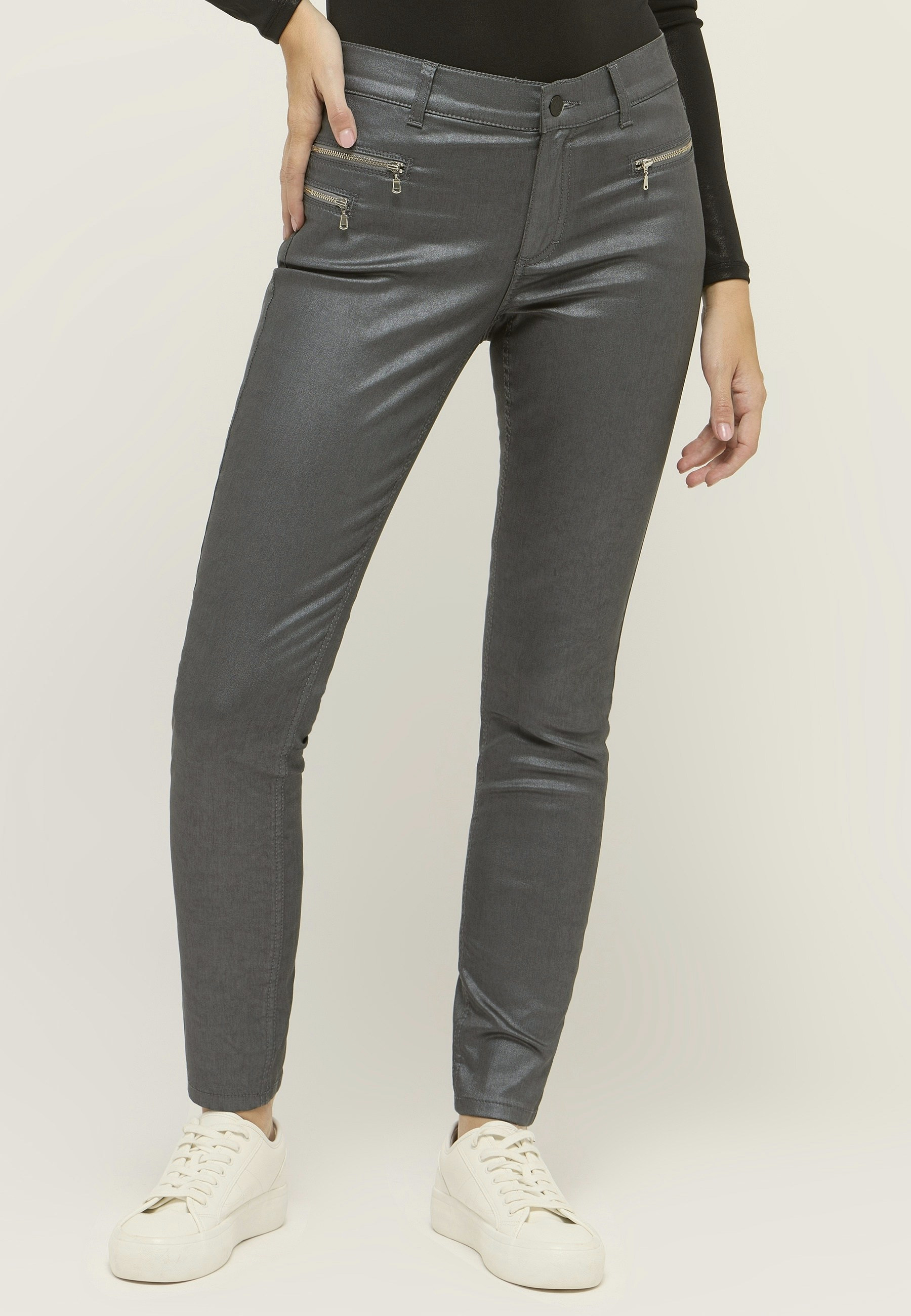 Slim Fit Hose in Lederoptik Damen | Angels