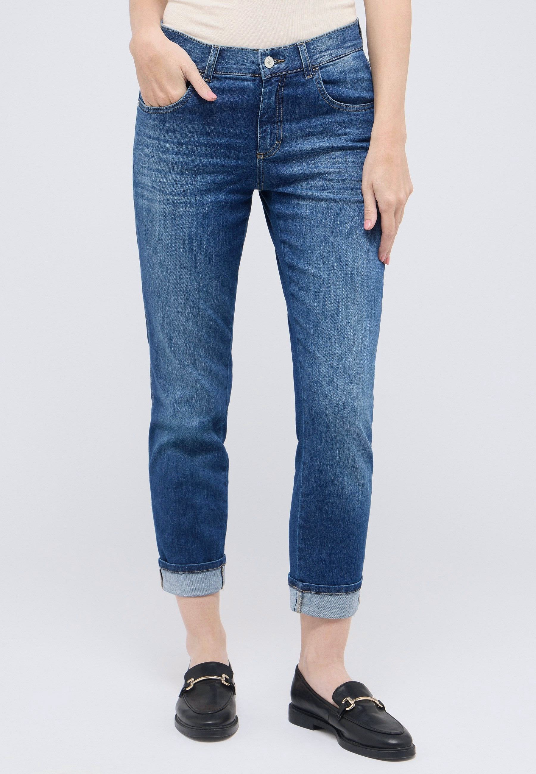 Straight Fit Hose mit Leinen und Stretchbund | Angels