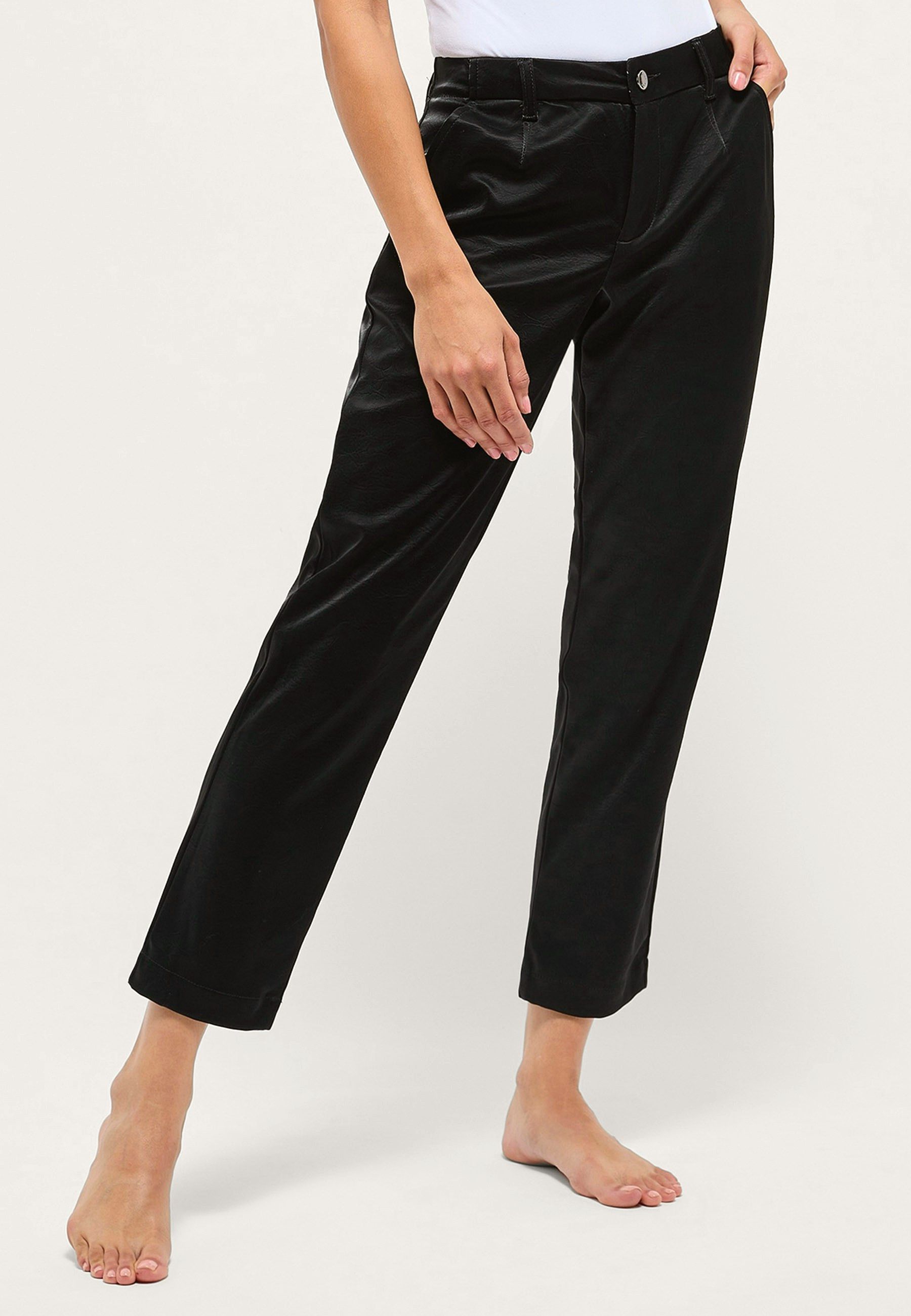 Straight Fit Kunstlederhose Damen | Angels