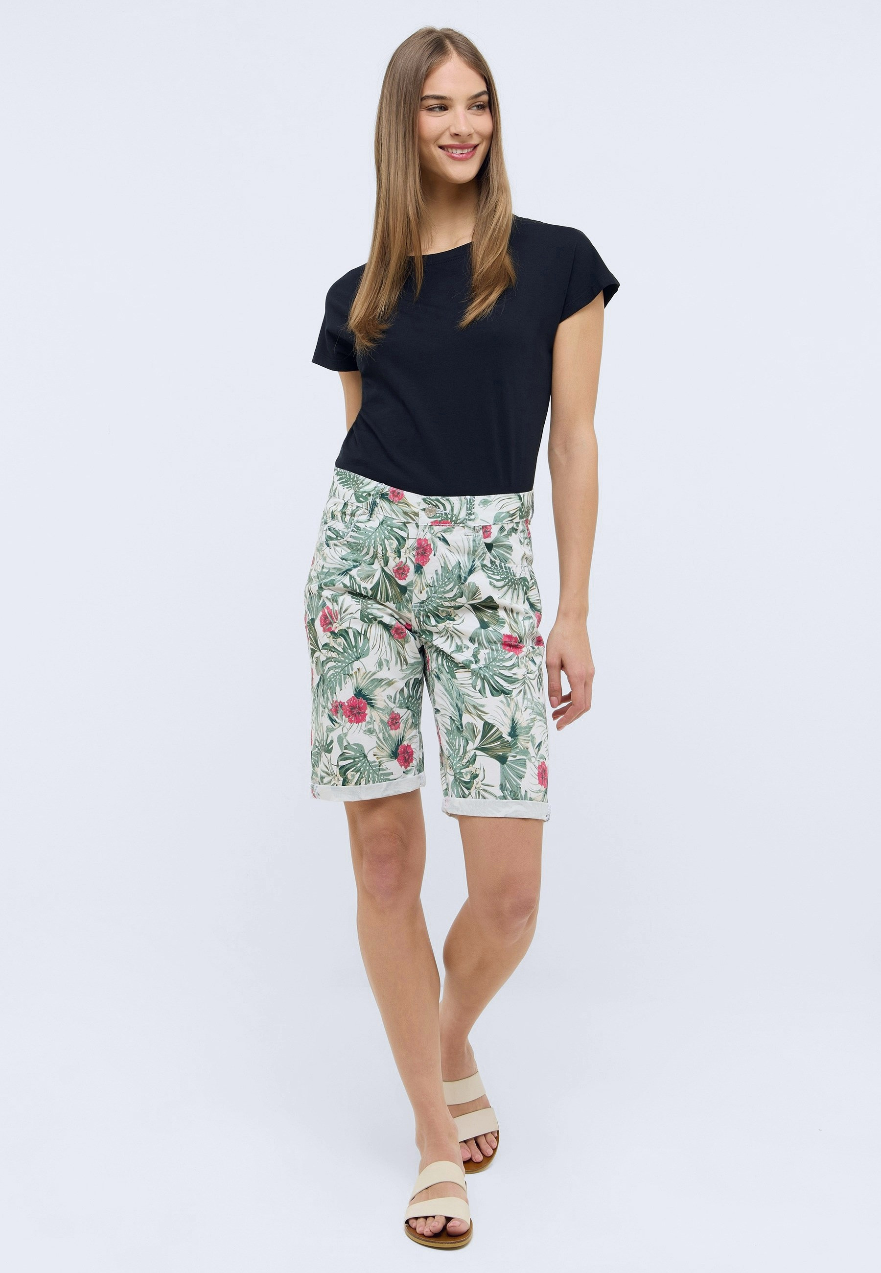 Straight Fit Shorts mit Elasthananteil – Rückansicht