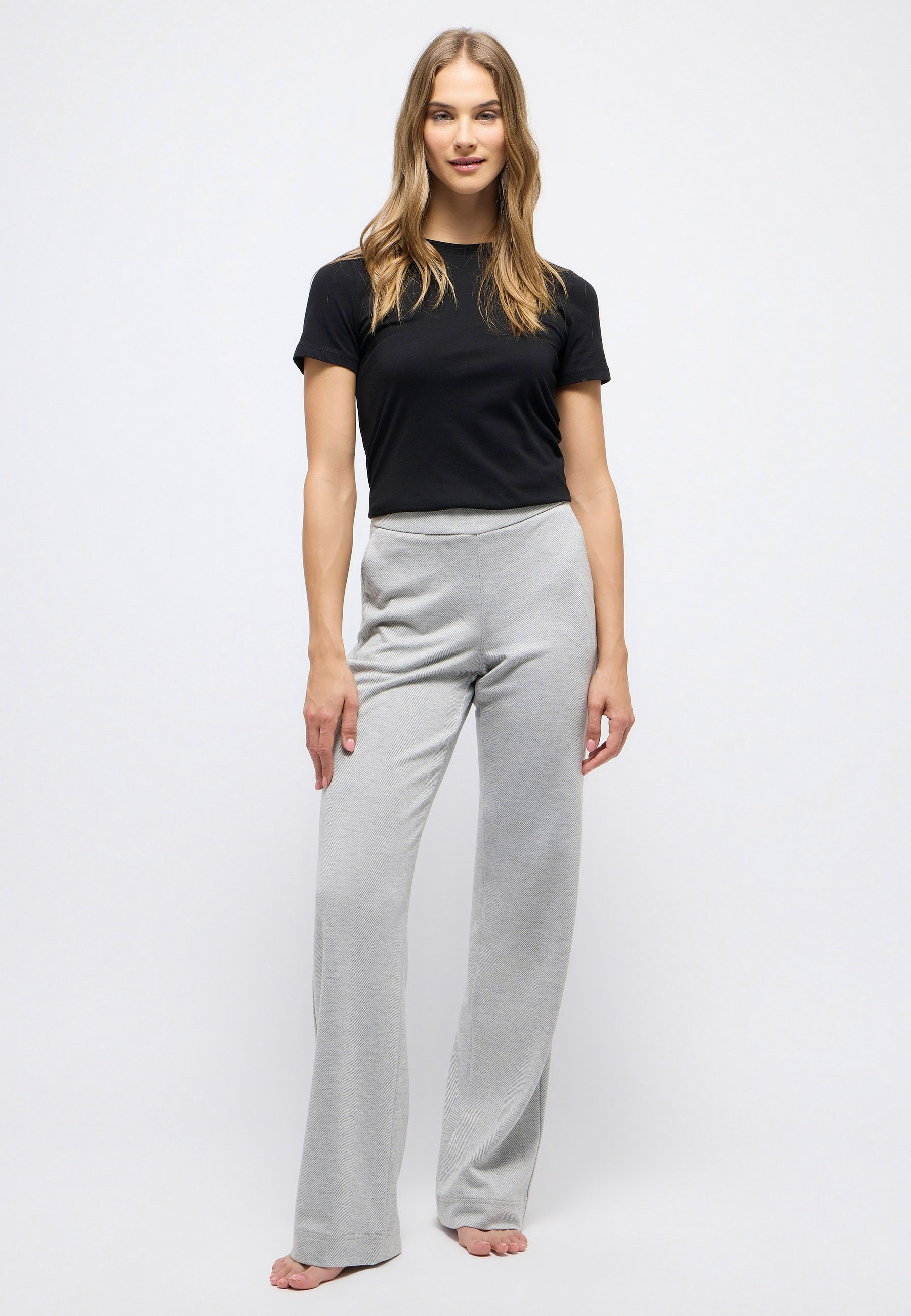 Viskose Polyester Elasthan Hose mit Relaxed Fit – Rückansicht