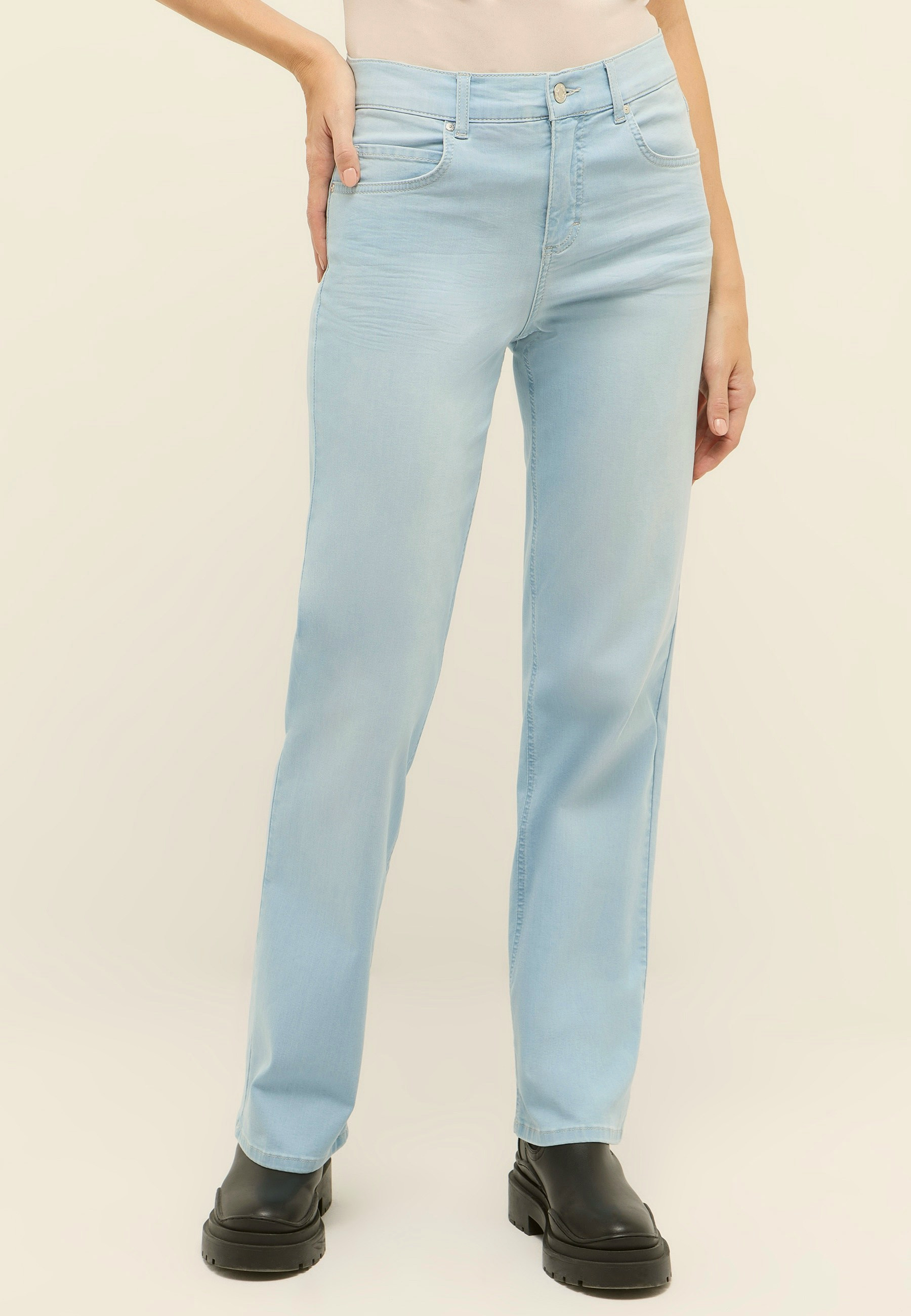 Weiße Straight Fit Damenhose | Angels